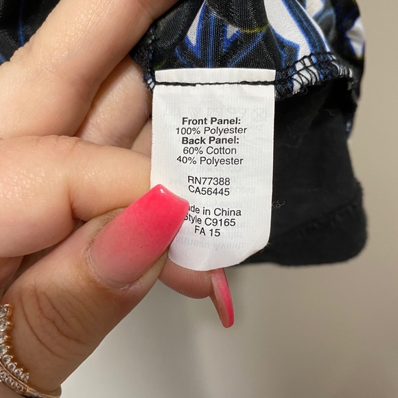 J.Crew Factory Navy Floral Silk Front Tank/Blouse - Picture 5 of 7